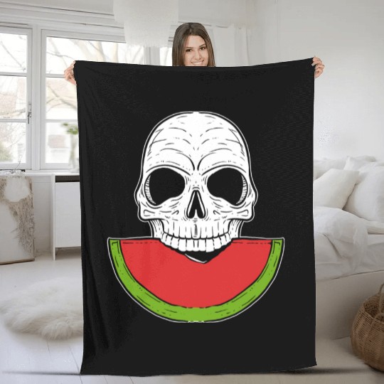 Watermelon Skull Fruitarianism Gift Fleece Blankets