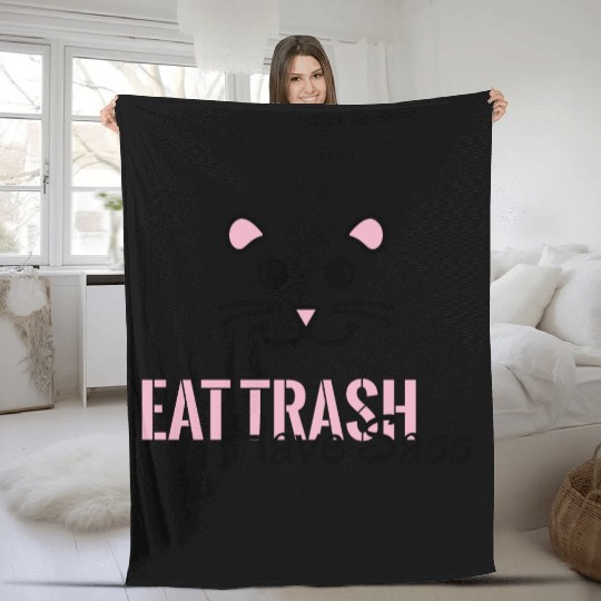 Eat Trash Have Sass Possum Fleece Blankets