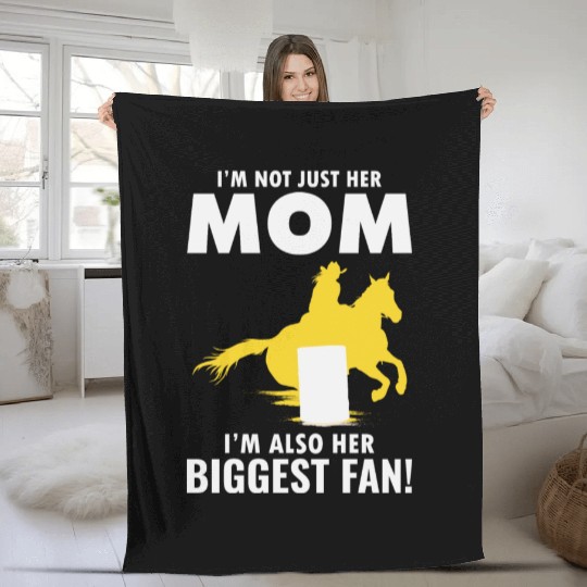 Barrel Racer Racing Horse Riding Mom Mothers day Fleece Blankets