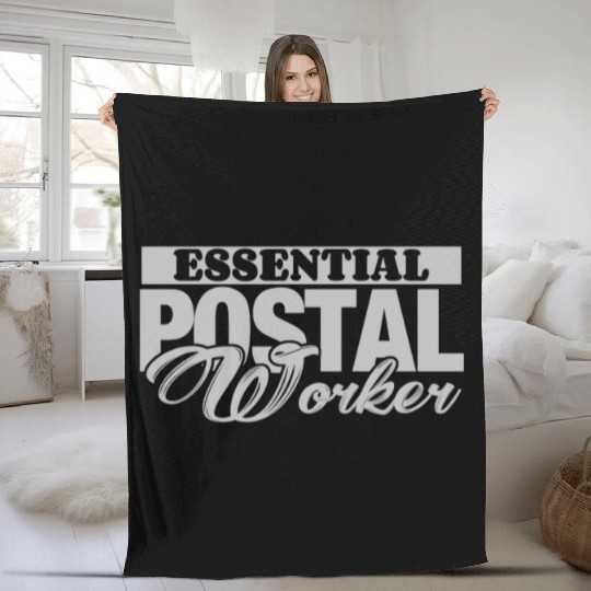 Essential Postal Worker Mailman Postman Courier Fleece Blankets