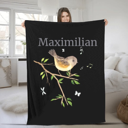 Waldier Vogel Name Maximilian Fleece Blankets