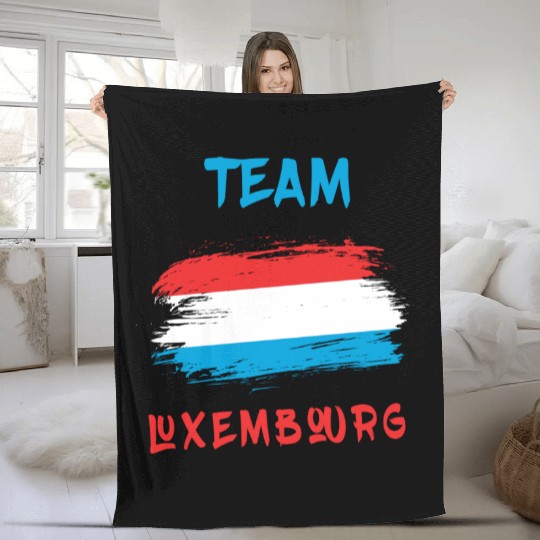 Team Luxembourg flags design Fleece Blankets