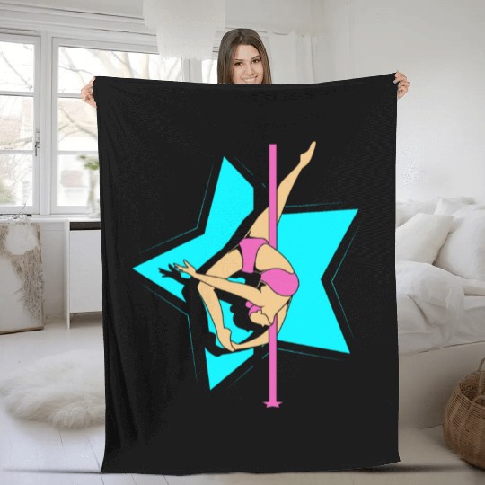 Workout Dance Pole Dancer Fleece Blankets