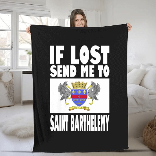 Saint Barthélemy Flag Saying Fleece Blankets