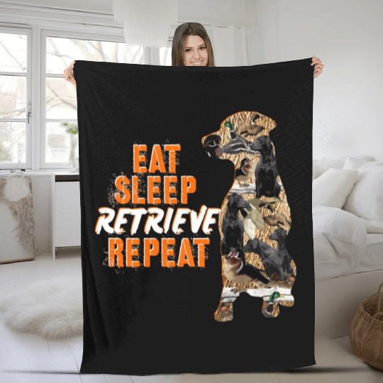 Labrador Retriever Duck Hunting Design Fleece Blankets
