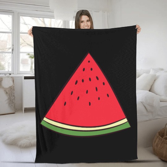 Watermelon - slice, piece, quarter, triangle Fleece Blankets