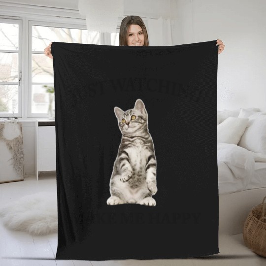 cat lovers make me happy Fleece Blankets