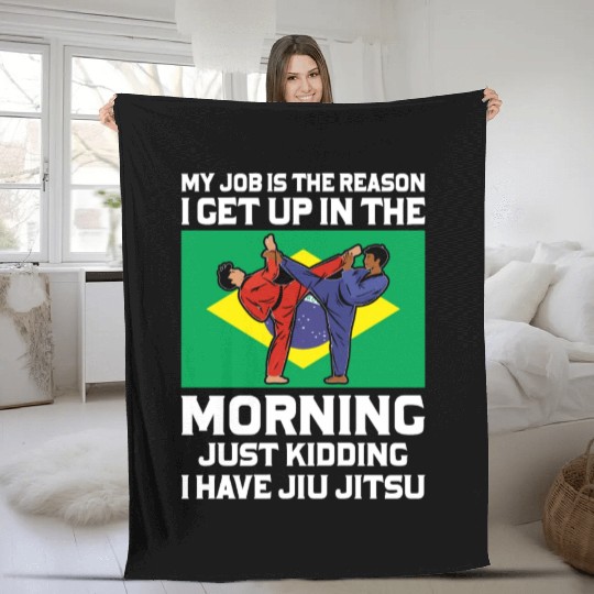 Brazilian Jiu Jitsu Sarcastic Quote MMA BJJ Fleece Blankets
