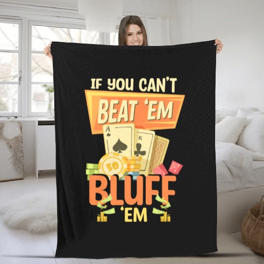 Card Game Royal Flush Ace Fleece Blankets