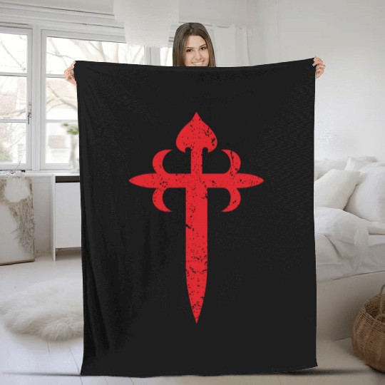 Vintage Cross of Saint James Fleece Blankets