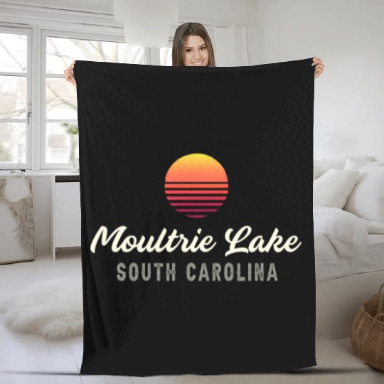 Moultrie Lake,SOUTH CAROLINA Bass Fishing Fleece Blankets
