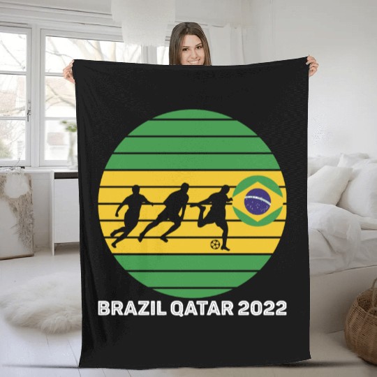 Brazil Soccer Fleece Blankets,