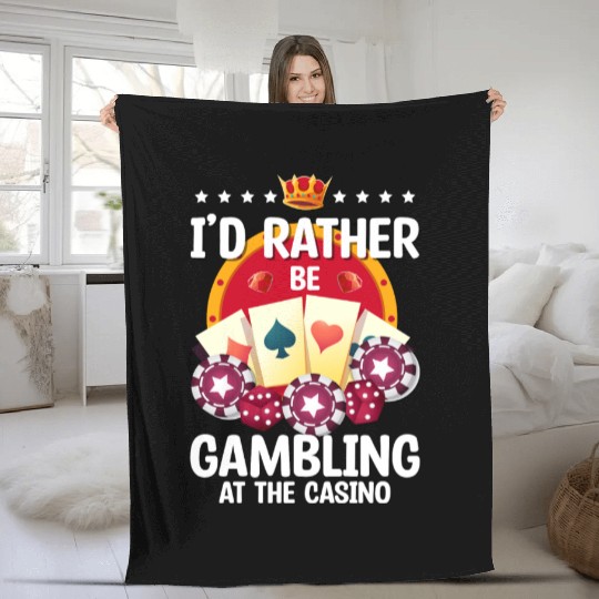 Poker Blackjack Win All In Fleece Blankets