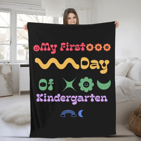 My First Day Of Kindergarten Teacher Student cute Fleece Blankets