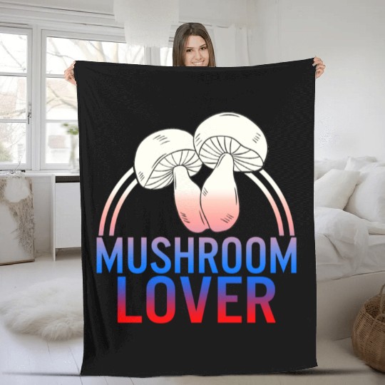 Fungi Fleece Blankets, The Mushroom Lover Fleece Blankets, Funny