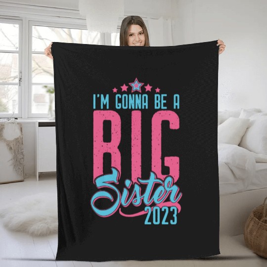 Going to be Big Sister 2023 - Baby Pregnancy Girls Fleece Blankets