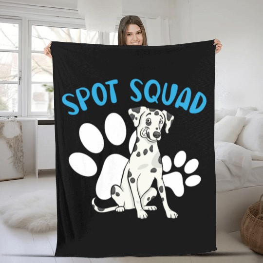 Spot Squad Paw Love Puppy Breeder Dalmatian Dog Fleece Blankets