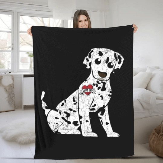 Spot Squad Dalmatian Owner Dog Lover Mothers Day Fleece Blankets