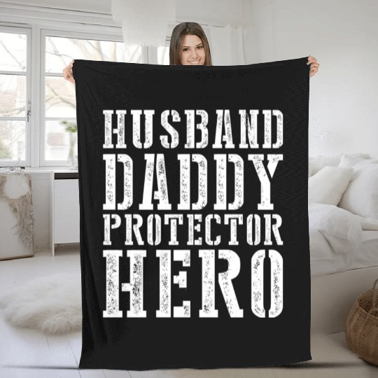 Husband Daddy Protector Hero Fleece Blankets