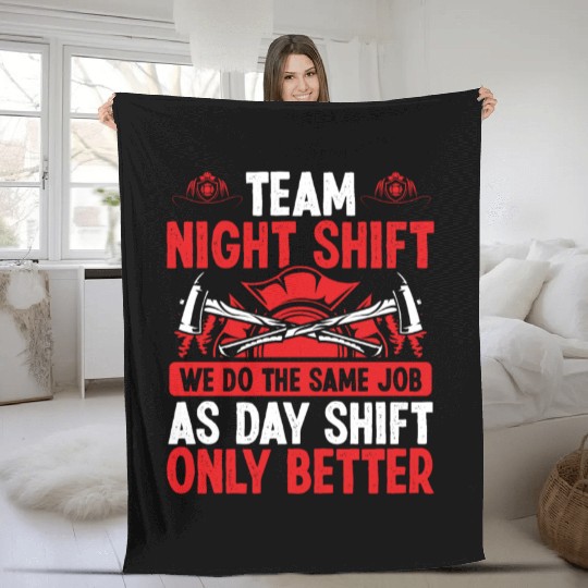 Night Shift Firefighter Fire Hose Mask Volunteer Fleece Blankets