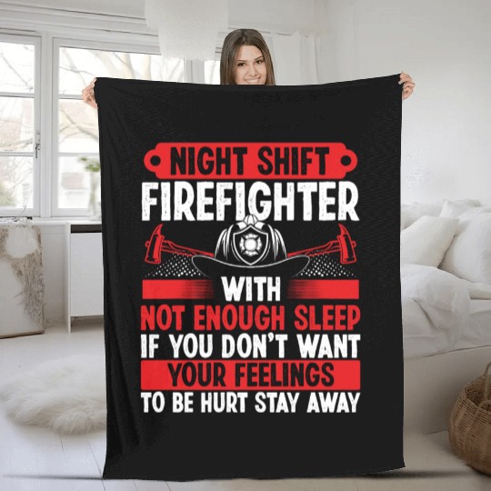 Night Shift Firefighter Fire Hose Mask Firemen Fleece Blankets