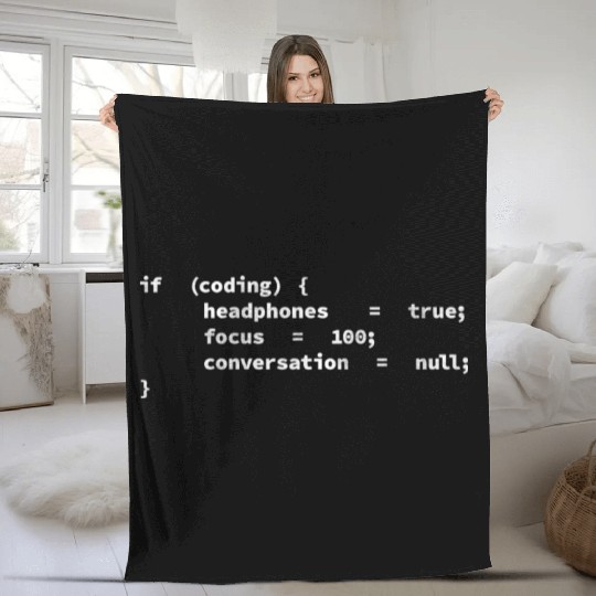 Coding Headphones, Coder, Programmer Fleece Blankets