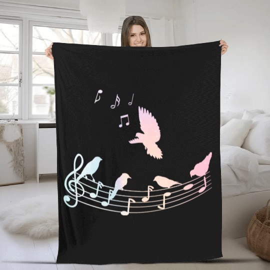 Musician Bird Nature Music Fleece Blankets