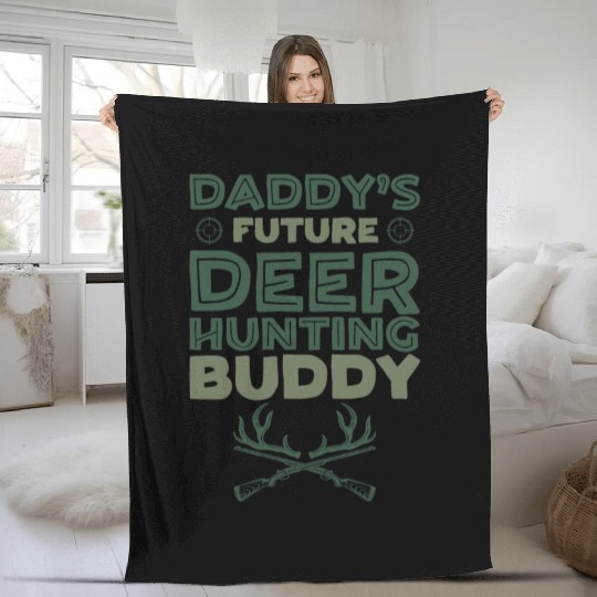 Buck Deer Hunting Hunter Kid Fleece Blankets