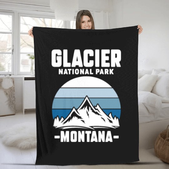 Glacier National Park Montana Fleece Blankets