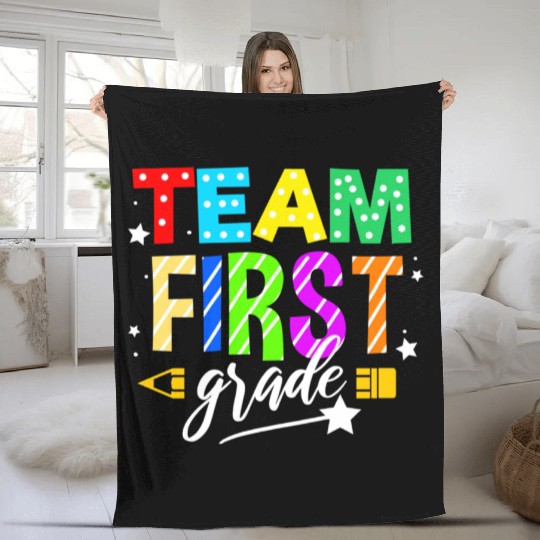 Team First Grade For Elementary Teacher Fleece Blankets
