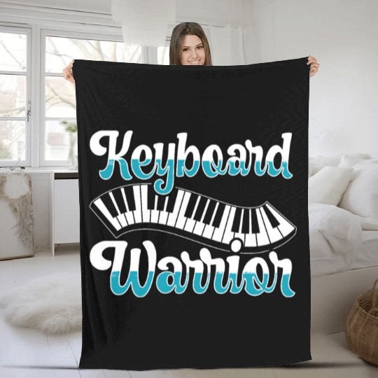 Keyboard Warrior Piano Musician Pianist Music Fleece Blankets