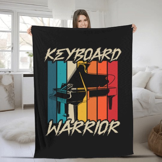 Keyboard Warrior Piano Musician Pianist Music Fleece Blankets