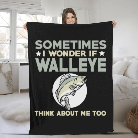 Funny Walleye Fishing Lover Fleece Blankets