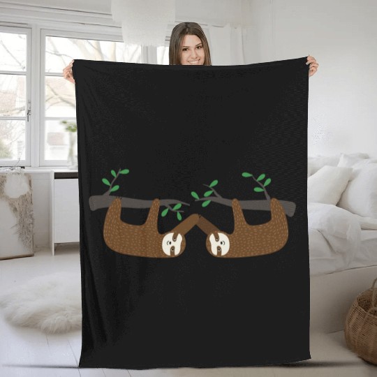 Sloth friends Fleece Blankets