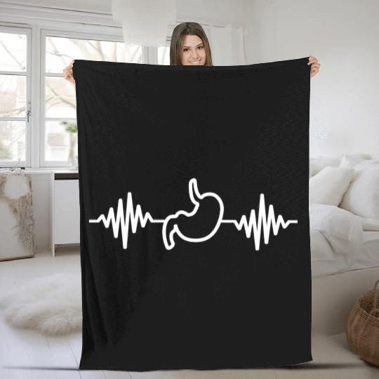 Tummy Ache Survivor Beat Line Fleece Blankets