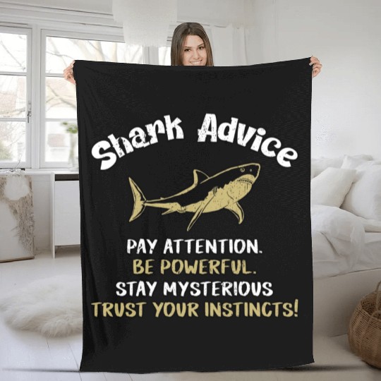 Gift for Shark Lovers Marine Biology Gift Science Fleece Blankets