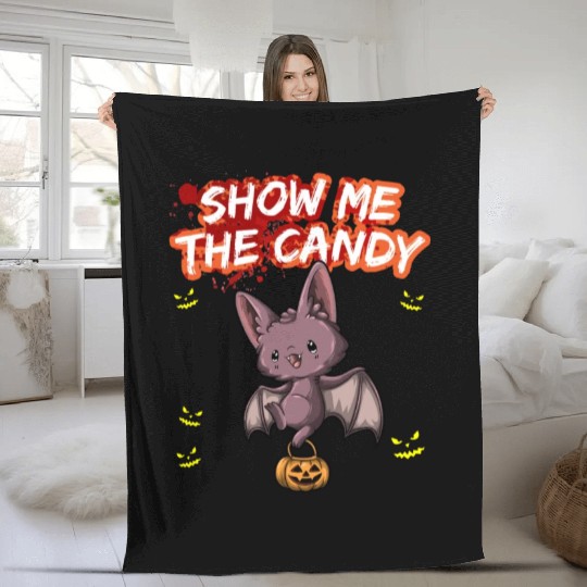 Show Me The Candy Halloween Costume Trick Or Treat Fleece Blankets