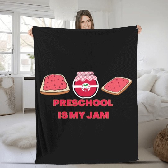 Team Preschool Is My Jam Pre-K Teacher Student Fleece Blankets
