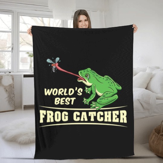 World s Best Frog Catcher For Herpetologist Fleece Blankets