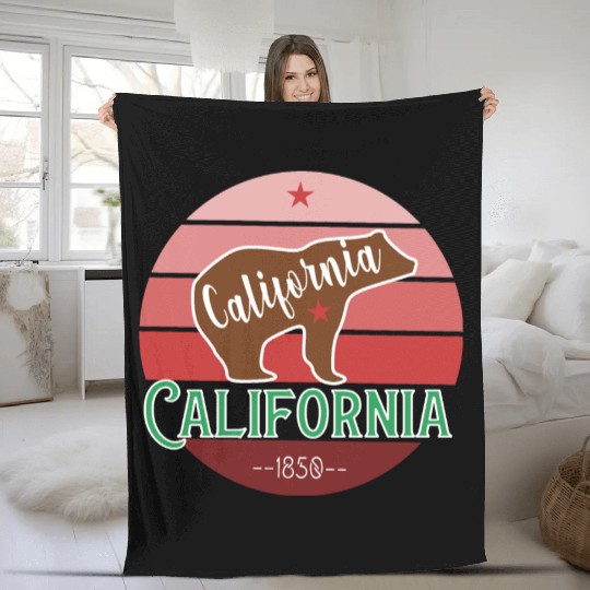 California Bear Flag Fleece Blankets