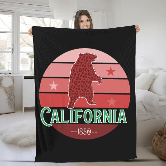California Bear Flag Fleece Blankets