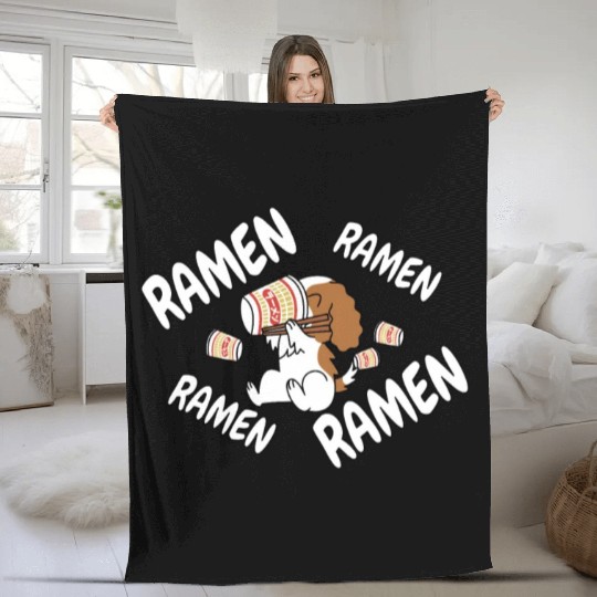 Cavalier King Charles Spaniel Instant Ramen Fleece Blankets