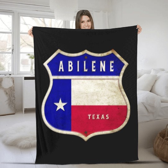Abilene Texas crest flags design Fleece Blankets