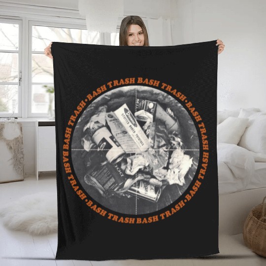 "BASH TRASH" Reduce Reuse Recycle Climate Ecology Fleece Blankets