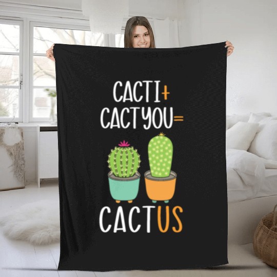 Cacti Cactyou Cactus Succulent Plant Lady Gardener Fleece Blankets