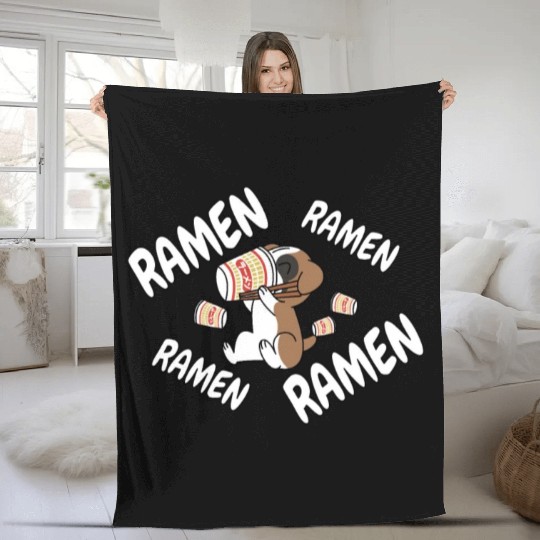 Boxer Dog Instant Ramen Noodles Fleece Blankets