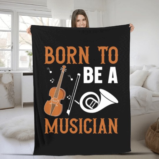 Born to be a Musician Fleece Blankets
