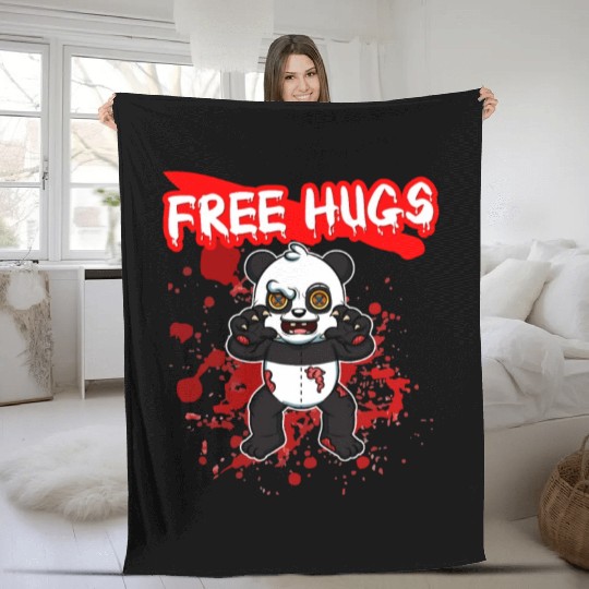 Free Hugs Halloween Sarcasm Scary Creepy Costume Fleece Blankets