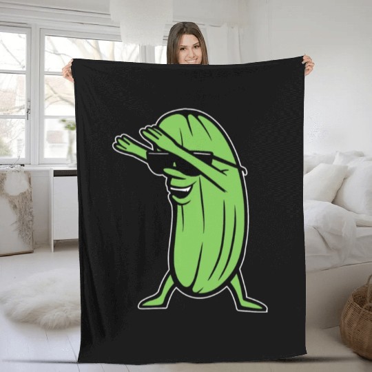 Dabbing Pickle Fleece Blankets