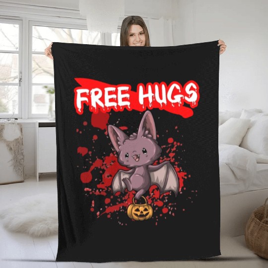 Free Hugs Halloween Sarcasm Scary Creepy Costume Fleece Blankets
